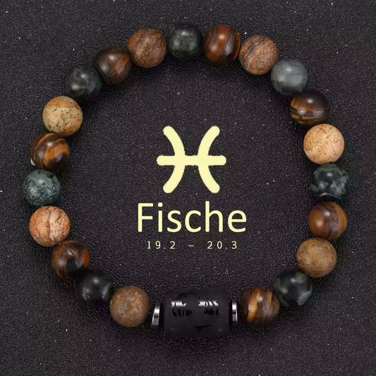 Fische Armband • Tigeraugen & Persönlichkeitsstein • Individuelles Sternzeichen Schmuckstück