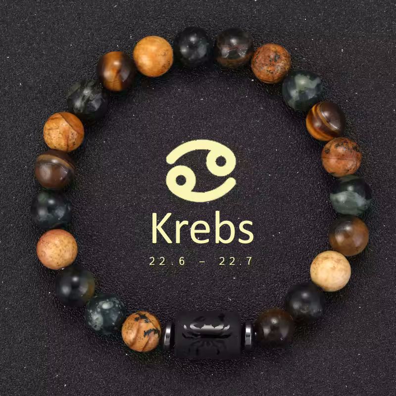 Krebs Armband • Tigeraugen & Persönlichkeitsstein • Individuelles Sternzeichen Schmuckstück