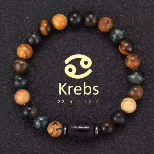 Krebs Armband • Tigeraugen & Persönlichkeitsstein • Individuelles Sternzeichen Schmuckstück