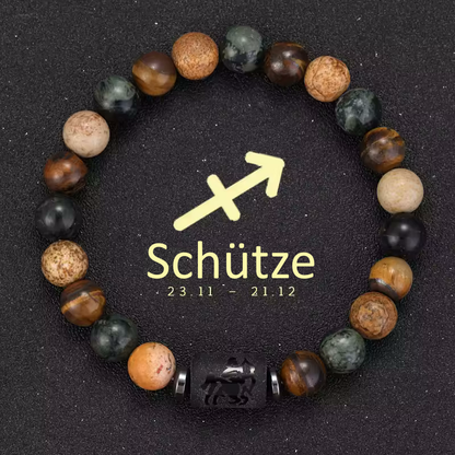 Schütze Armband • Tigeraugen & Persönlichkeitsstein • Individuelles Sternzeichen Schmuckstück