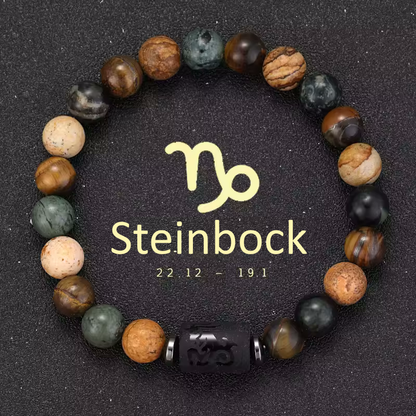Steinbock Armband • Tigeraugen & Persönlichkeitsstein • Individuelles Sternzeichen Schmuckstück