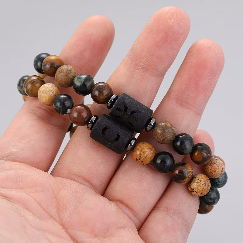 Schütze Armband • Tigeraugen & Persönlichkeitsstein • Individuelles Sternzeichen Schmuckstück