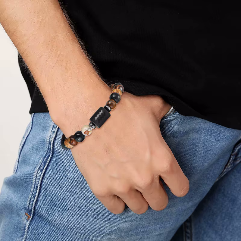 Schütze Armband • Tigeraugen & Persönlichkeitsstein • Individuelles Sternzeichen Schmuckstück
